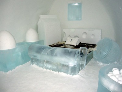 Picture of a room in an ice castle for humorous effect.