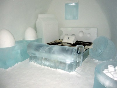Picture of a room in an ice castle for humorous effect.